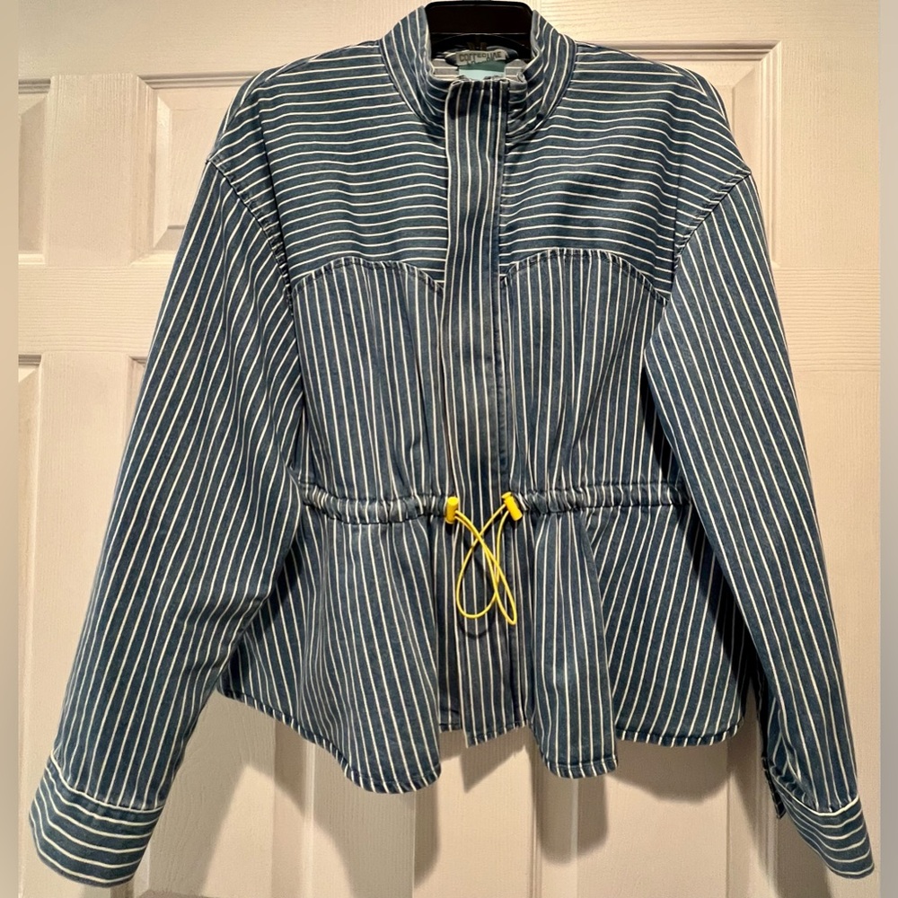 Future Collective for Target Spring Denim Peplum Jacket. Large. NWOT.